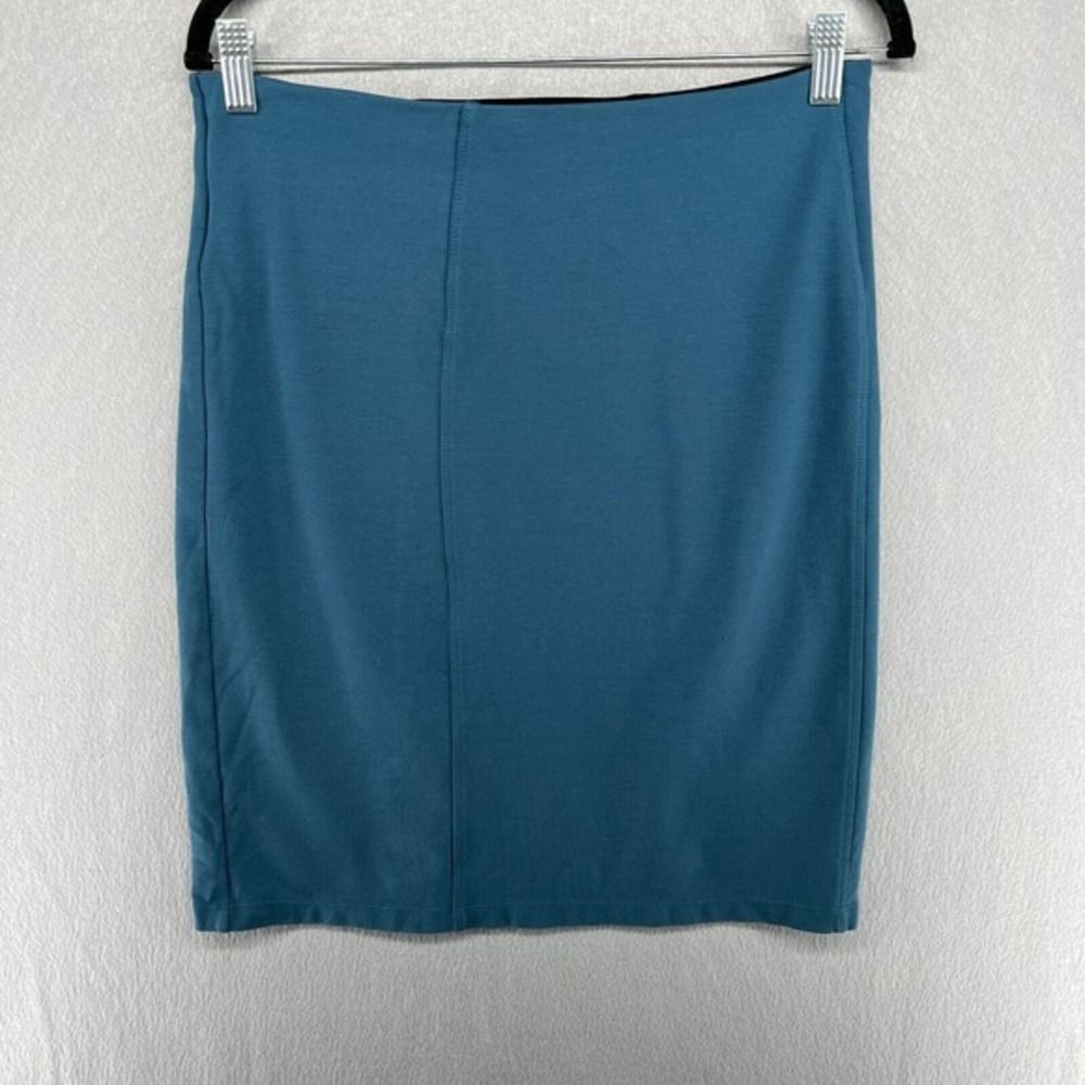 Liverpool Skirt Womens 10 Mallard Blue Pencil Bia Pull On Slimming Career Office